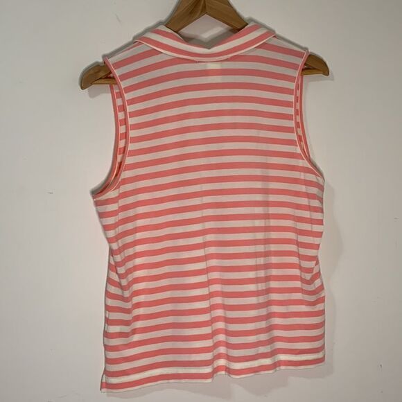 Sigrid Olsen Women Pink Off-white Sleeveless Polo Large - Picture 5 of 5